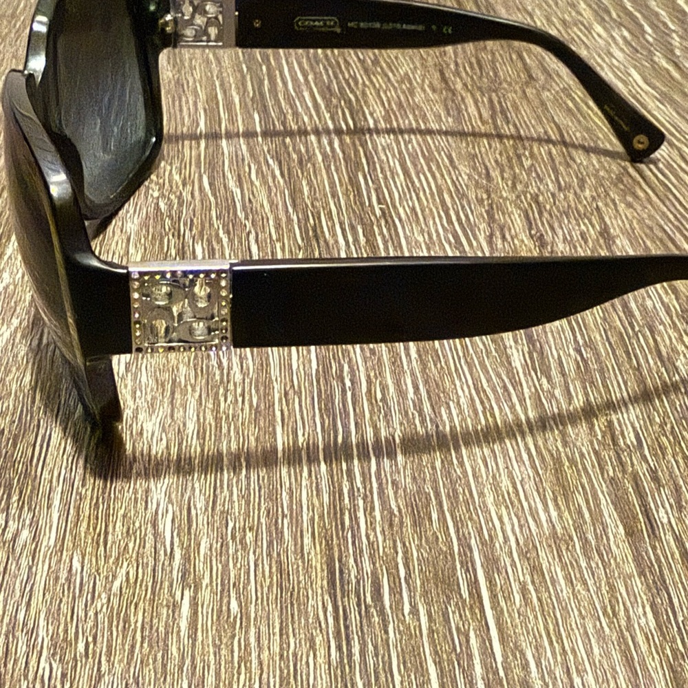 Coach Black Sunglasses with Silver Detailing